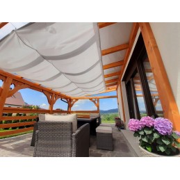 Complete mixed wall-wood assembly kit dedicated to extendable (rolled up) sails