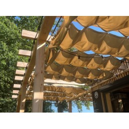 Complete mixed wall-wood assembly kit dedicated to extendable (rolled up) sails
