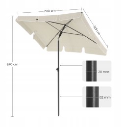 Sodo skėtis 200 x 125 cm smėlio spalvos