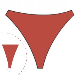 Sodo pavėsinė burė, trikampė, 3,6 x 3,6 x 3,6 m, plytų raudona