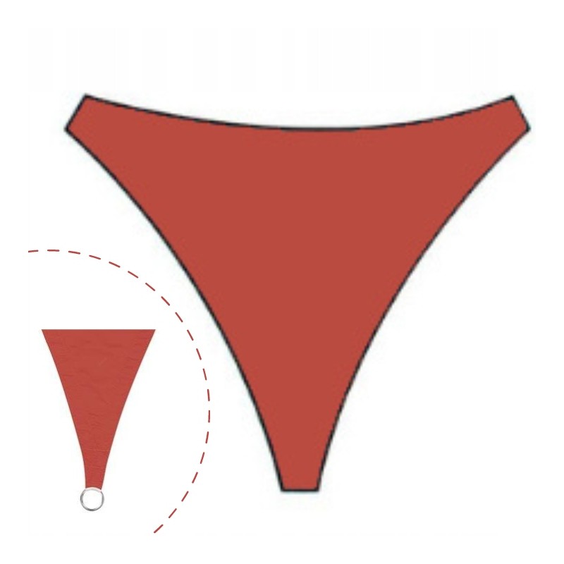 Sodo pavėsinė burė, trikampė, 3,6 x 3,6 x 3,6 m, plytų raudona