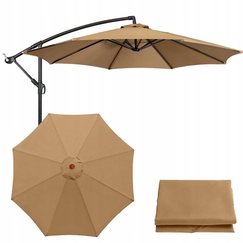 Waterproof garden umbrella cover 8 arms 300cm brown