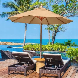 Waterproof garden umbrella cover 8 arms 300cm brown