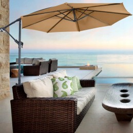 Waterproof garden umbrella cover 8 arms 300cm brown