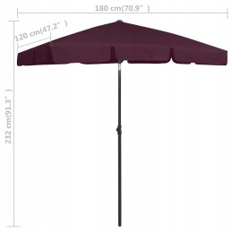 UV paplūdimio skėtis 180x120 bordo