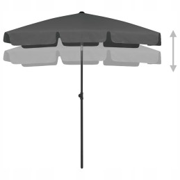 Uv beach umbrella 180x120cm, anthracite