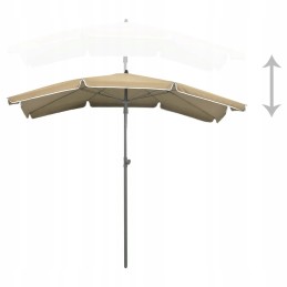 Garden parasol on pole, 200x130 cm, taupe color