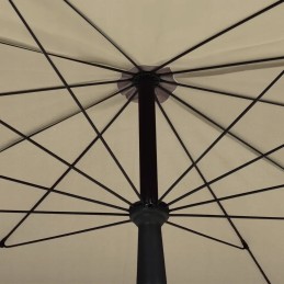 Garden parasol on pole, 200x130 cm, taupe color