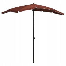 Garden parasol on pole, 200x130 cm, terracotta