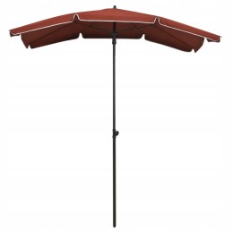 Garden parasol on pole, 200x130 cm, terracotta