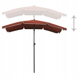 Garden parasol on pole, 200x130 cm, terracotta