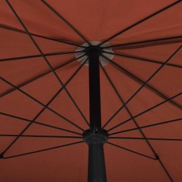 Sodo skėtis ant stulpo, 200x130 cm, terakotinis