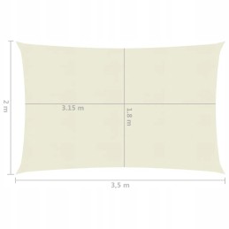 Vidaxl saulės burė 160 g m2 kreminė 2x3 5 m hdpe