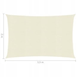 Vidaxl saulės burė 160 g m2 kreminė 2x3 5 m hdpe