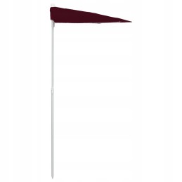 Vidaxl pusapvalis sodo skėtis ant stulpo 180x90 cm bordo spalvos
