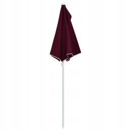 Vidaxl pusapvalis sodo skėtis ant stulpo 180x90 cm bordo spalvos