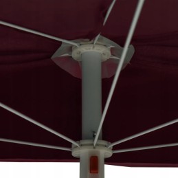 Vidaxl pusapvalis sodo skėtis ant stulpo 180x90 cm bordo spalvos