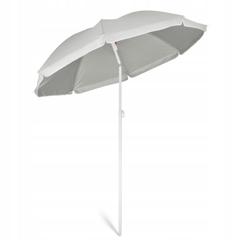 Tilting folding umbrella with cover - light gray with silver bottom