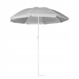 Tilting folding umbrella with cover - light gray with silver bottom