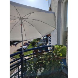 Tilting folding umbrella with cover - light gray with silver bottom