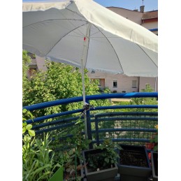 Tilting folding umbrella with cover - light gray with silver bottom