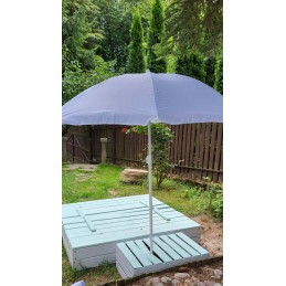 Tilting folding umbrella with cover - light gray with silver bottom