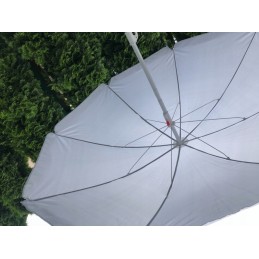 Tilting folding umbrella with cover - light gray with silver bottom