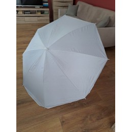 Tilting folding umbrella with cover - light gray with silver bottom