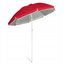 Tilting folding umbrella with cover - blue with silver bottom