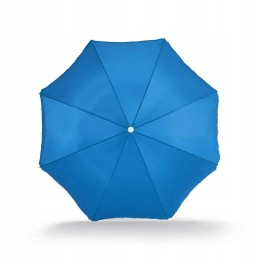 Tilting folding umbrella with cover - blue with silver bottom