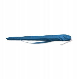 Tilting folding umbrella with cover - blue with silver bottom