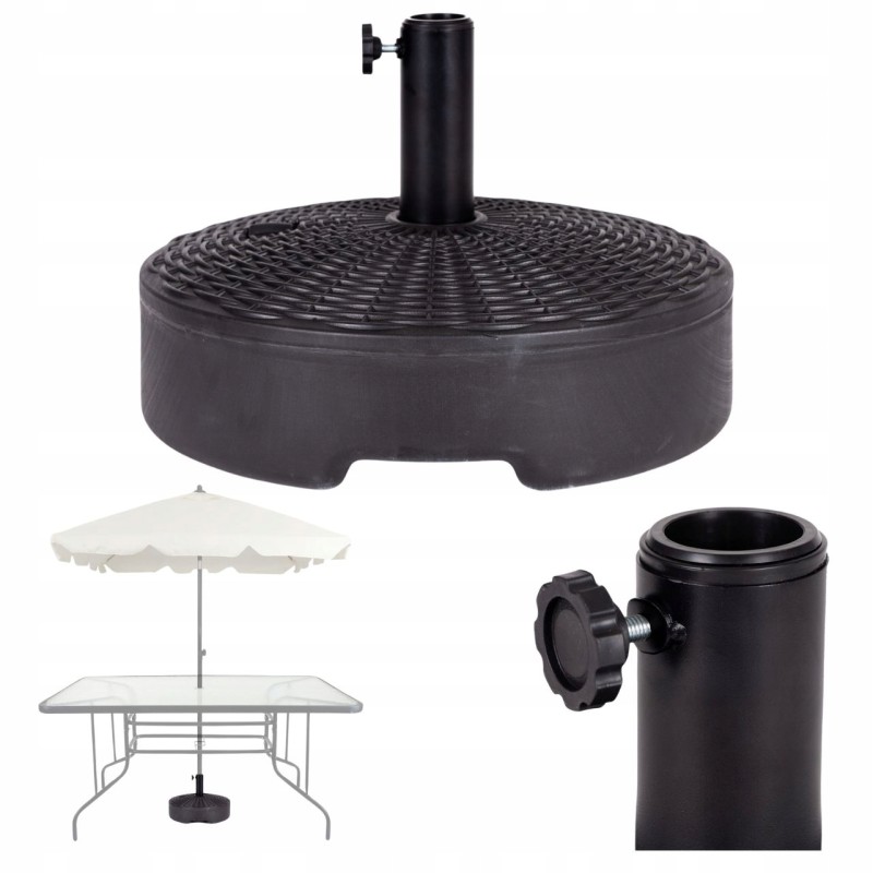 Base for garden umbrella with water load 22l filling with water