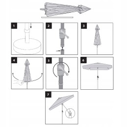 Folding garden umbrella 240 cm