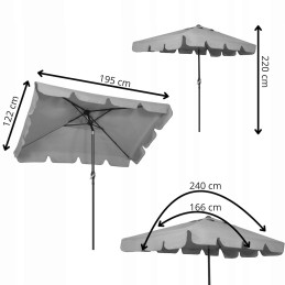 Sulankstomas sodo skėtis 240 cm