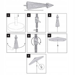 Folding garden umbrella 240 cm