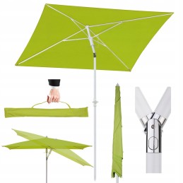 Sekey 180 x 125 cm beach, balcony, garden, terrace umbrella, sun protection upf50+, tiltable, adjustable height, rectangular