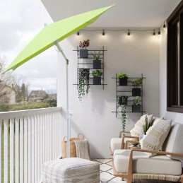Sekey 180 x 125 cm beach, balcony, garden, terrace umbrella, sun protection upf50+, tiltable, adjustable height, rectangular
