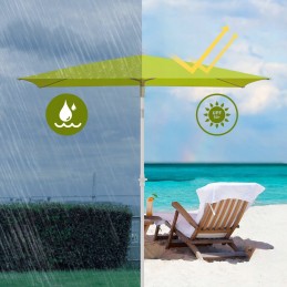 Sekey 180 x 125 cm beach, balcony, garden, terrace umbrella, sun protection upf50+, tiltable, adjustable height, rectangular