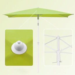 Sekey 180 x 125 cm beach, balcony, garden, terrace umbrella, sun protection upf50+, tiltable, adjustable height, rectangular