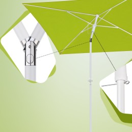 Sekey 180 x 125 cm beach, balcony, garden, terrace umbrella, sun protection upf50+, tiltable, adjustable height, rectangular