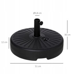 Saulėtas skėčio pagrindas 22 kg, juodas