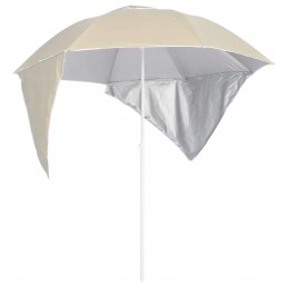 Beach umbrella with side walls, sand, 215 cm