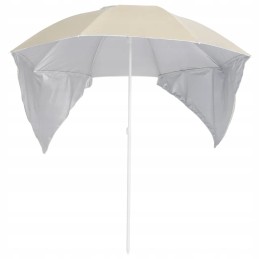 Beach umbrella with side walls, sand, 215 cm