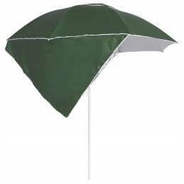 Beach umbrella with side walls, green, 215 cm