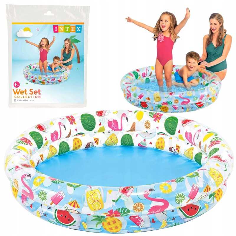 Mažas pripučiamas baseinas vaikams, apvalus, intex, 122 cm