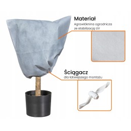 Baltas agrotekstilės apsauginis gaubtas su užtrauktuku 80x120 cm