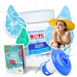 Chloras baseinams, daugiafunkcinės tabletės 400g, plūdė baseinų chemikalams
