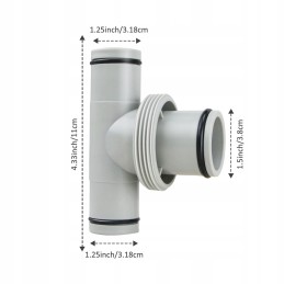 Trišakis jungtis 38 mm intex baseino žarnos vamzdžiui