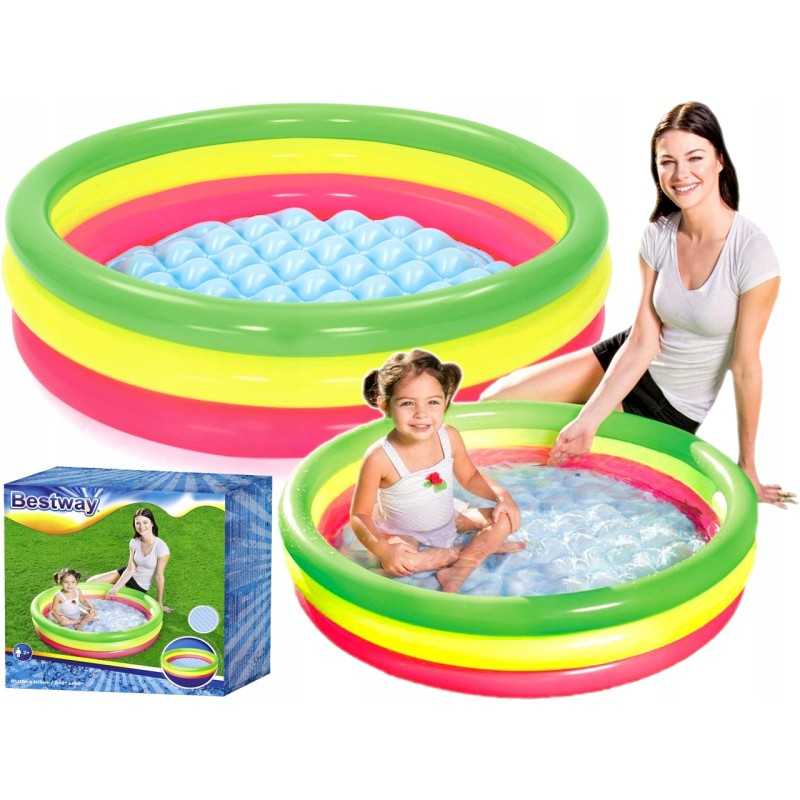 Bestway spalvingas baseinas, minkštas dugnas, irklavimo baseinas