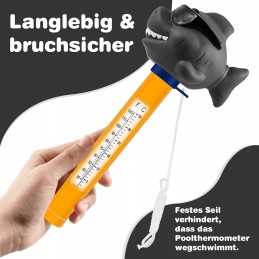 Juokingas plaukiojantis baseino termometras su rykliu su akiniais